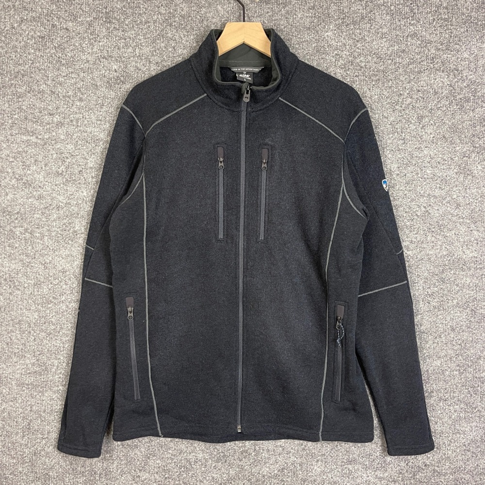 KUHL Jacket Mens Large Black Full Zip Fleece Sweater
